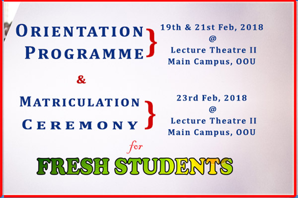 Orientation Programme for Fresh Students
